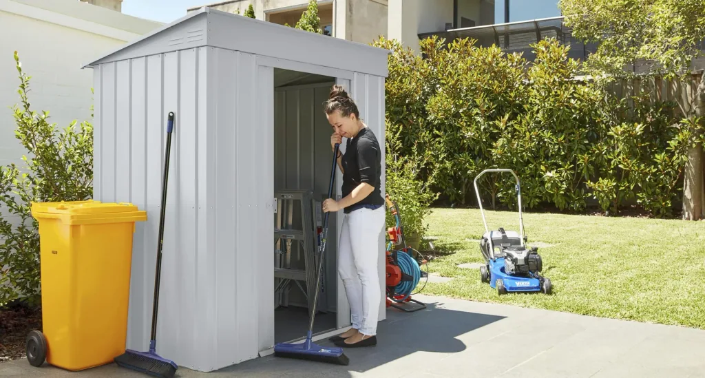 Tool shed pent roof Skillion 64, Silver Metallic