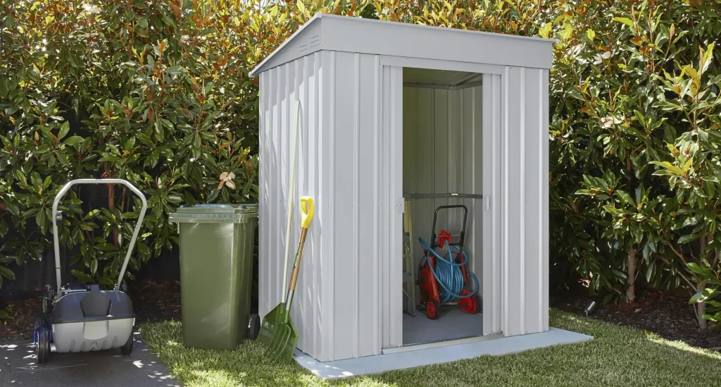 Tool shed pent roof Skillion 64, Silver Metallic