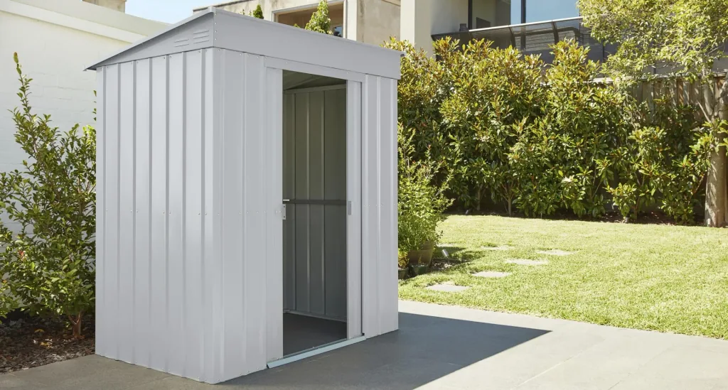 Tool shed pent roof Skillion 64, Silver Metallic