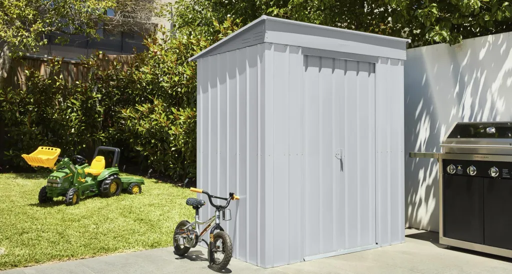 Tool shed pent roof Skillion 64, Silver Metallic