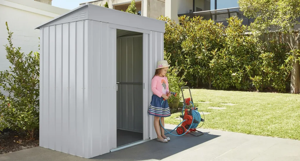 Tool shed pent roof Skillion 64, Silver Metallic