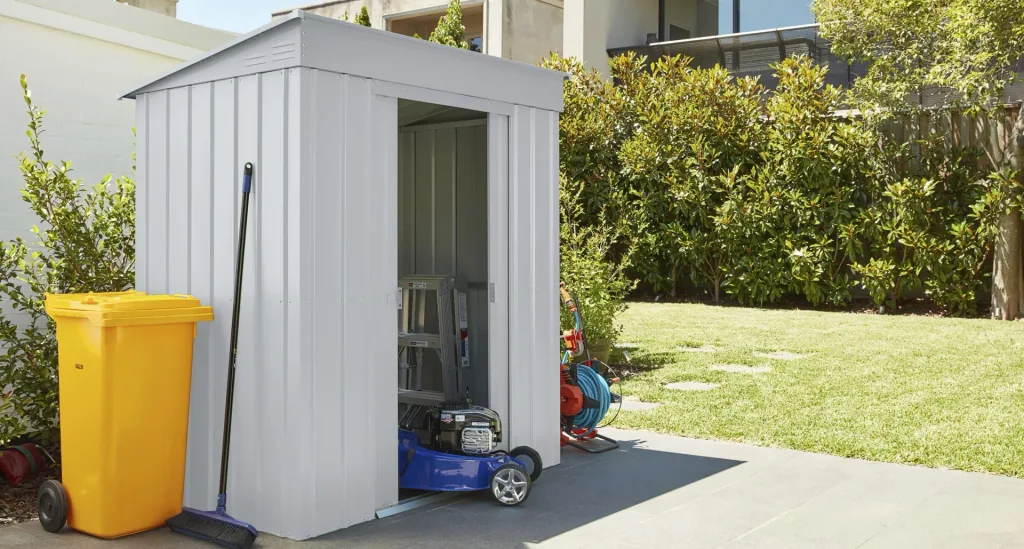 Tool shed pent roof Skillion 64, Silver Metallic