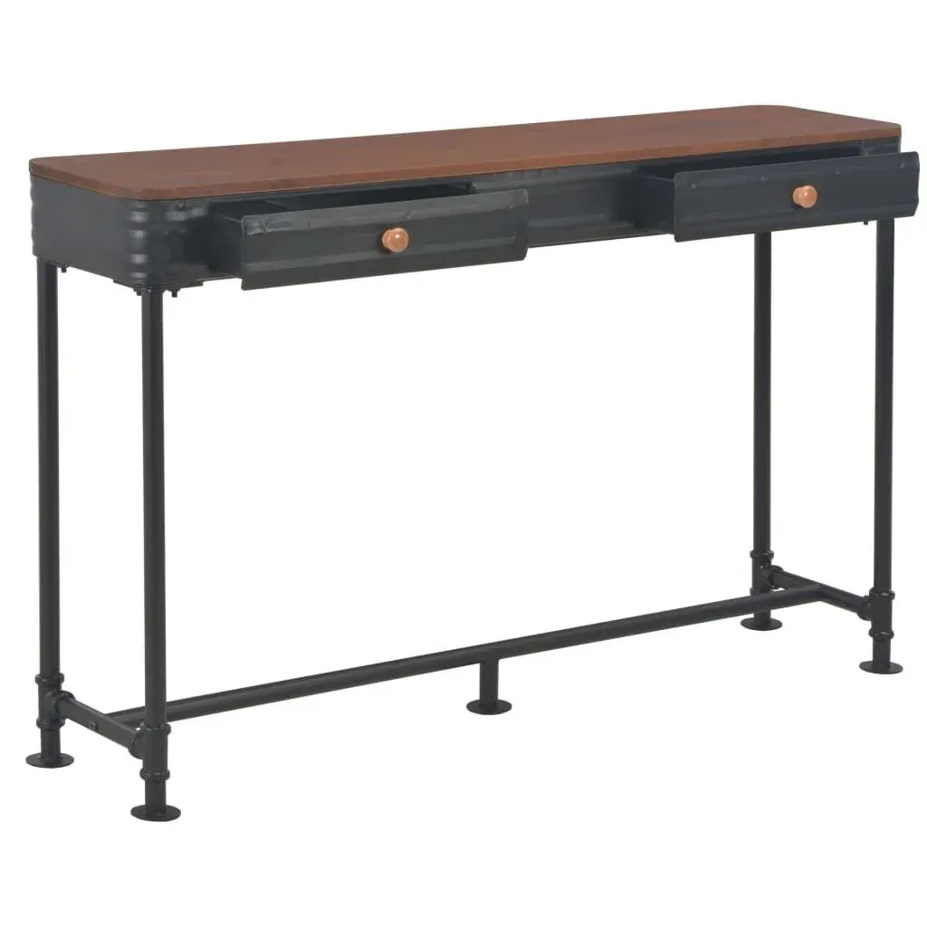 Wall table with 2 drawers 120x30x75 cm solid pine