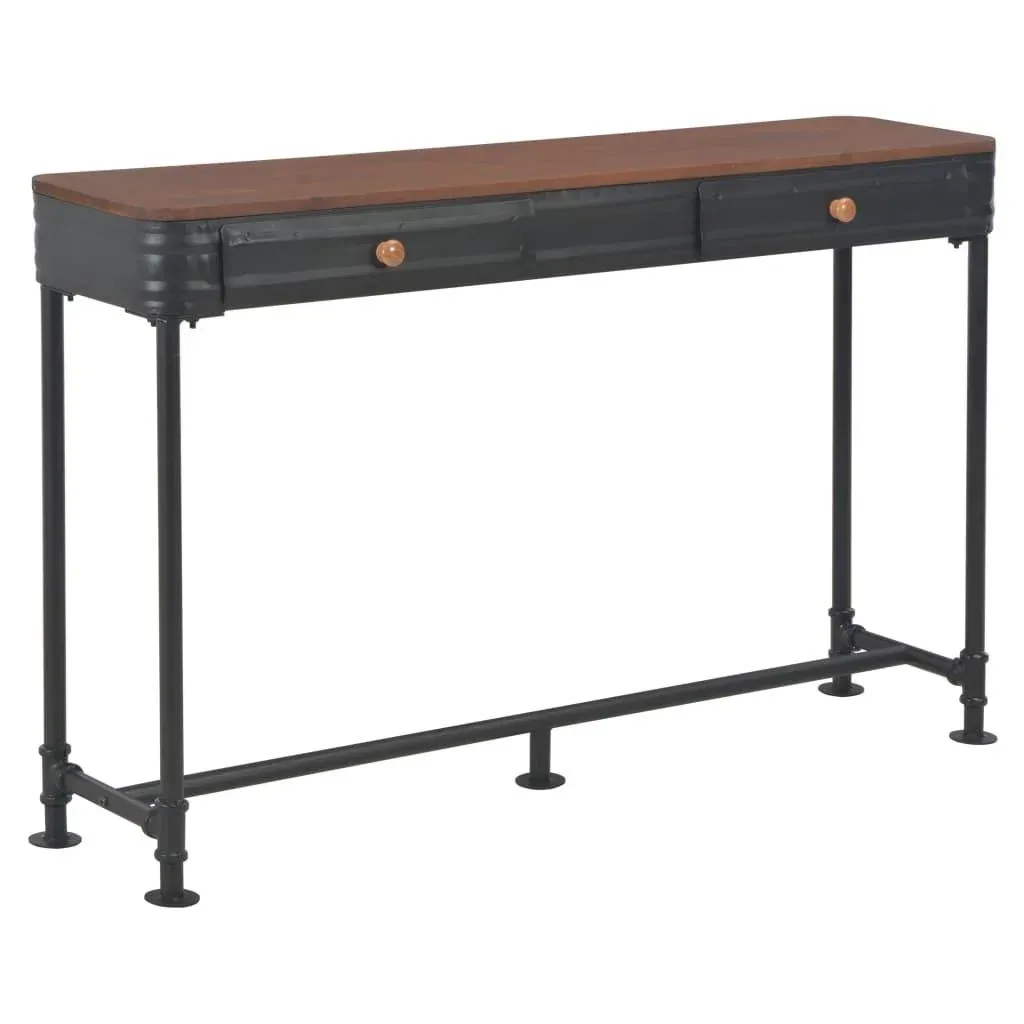 Wall table with 2 drawers 120x30x75 cm solid pine