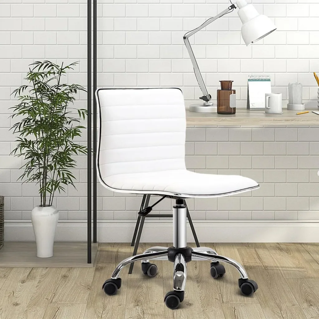 Swivel chair height adjustable white