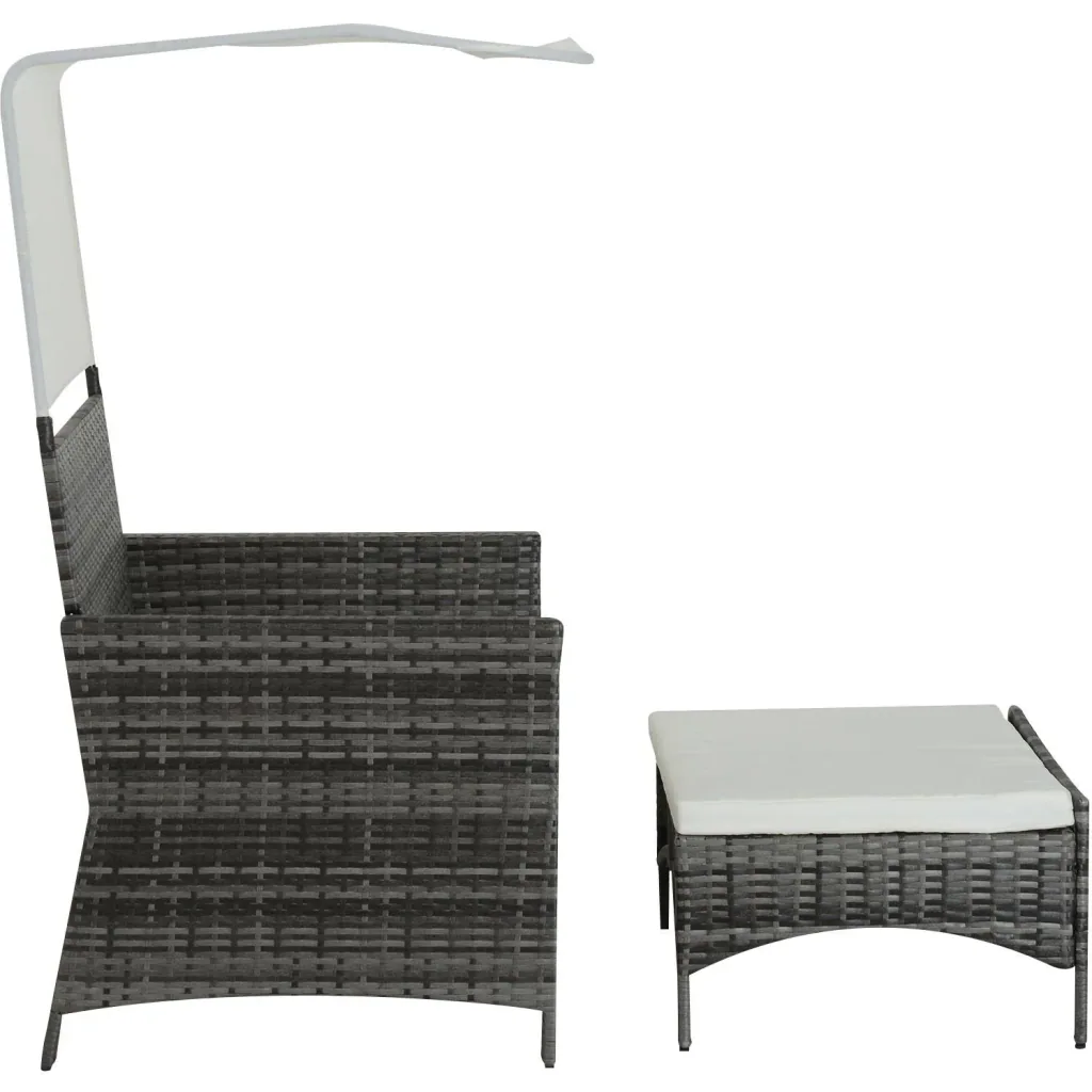 2-piece garden sofa garden furniture lounge rattan furniture polyrattan + metal 2-seater sofa 1 x stool with sunroof