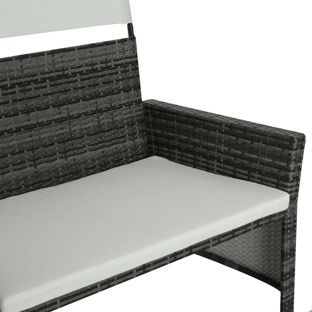 2-piece garden sofa garden furniture lounge rattan furniture polyrattan + metal 2-seater sofa 1 x stool with sunroof