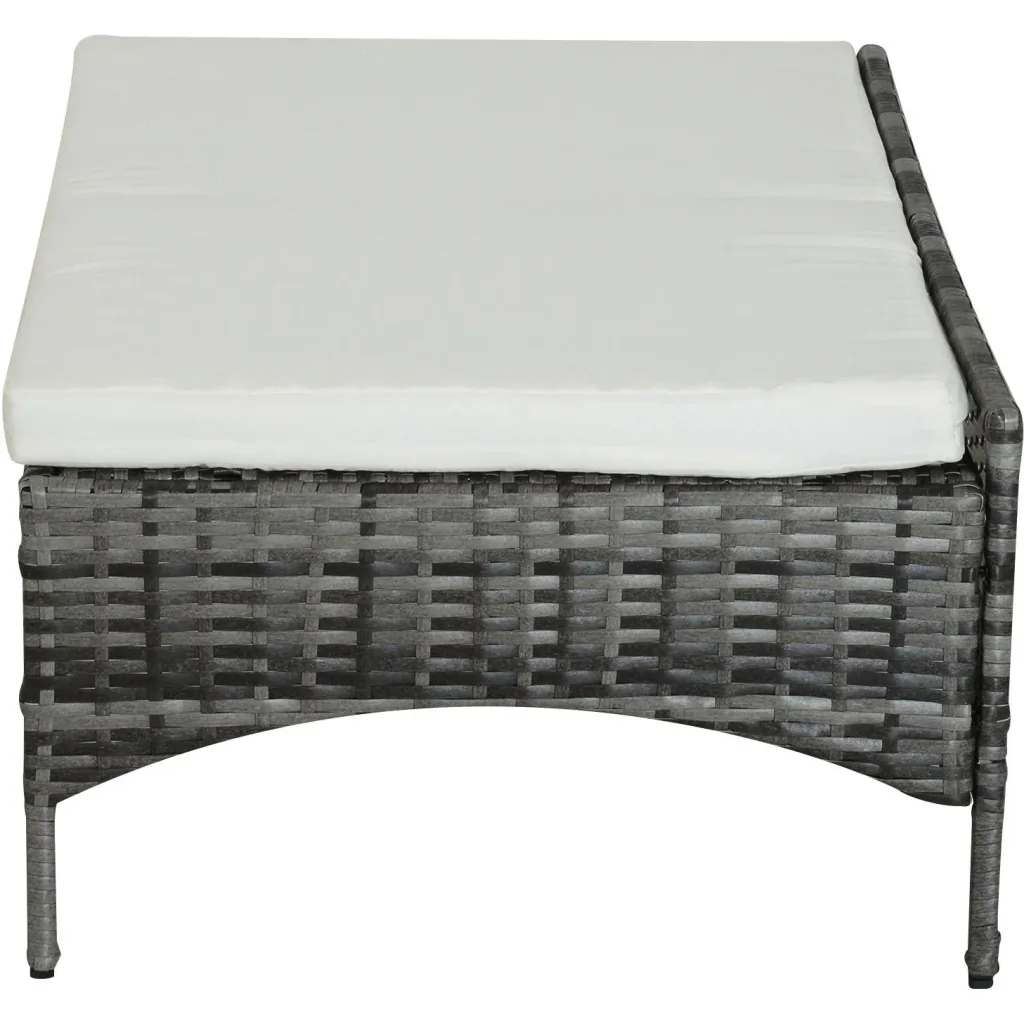 2-piece garden sofa garden furniture lounge rattan furniture polyrattan + metal 2-seater sofa 1 x stool with sunroof
