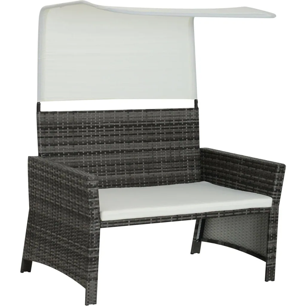2-piece garden sofa garden furniture lounge rattan furniture polyrattan + metal 2-seater sofa 1 x stool with sunroof