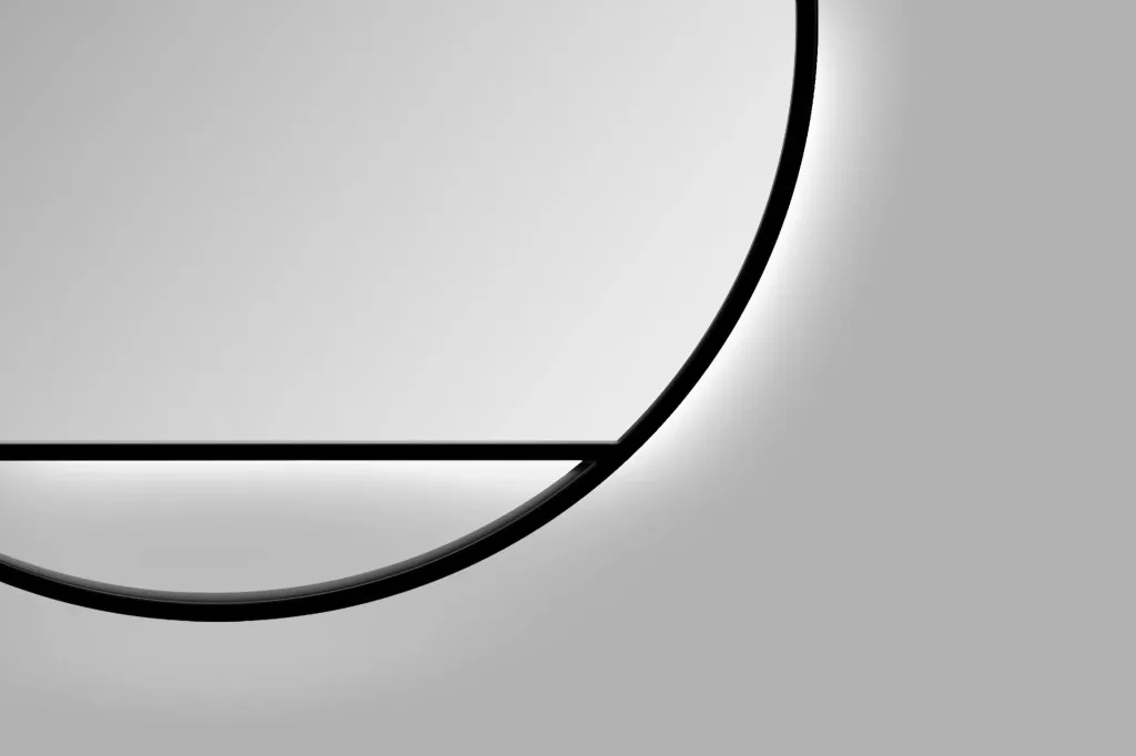 Decorative wall mirror "Black Hole" - Light indirect LED lighting Ø 80 cm