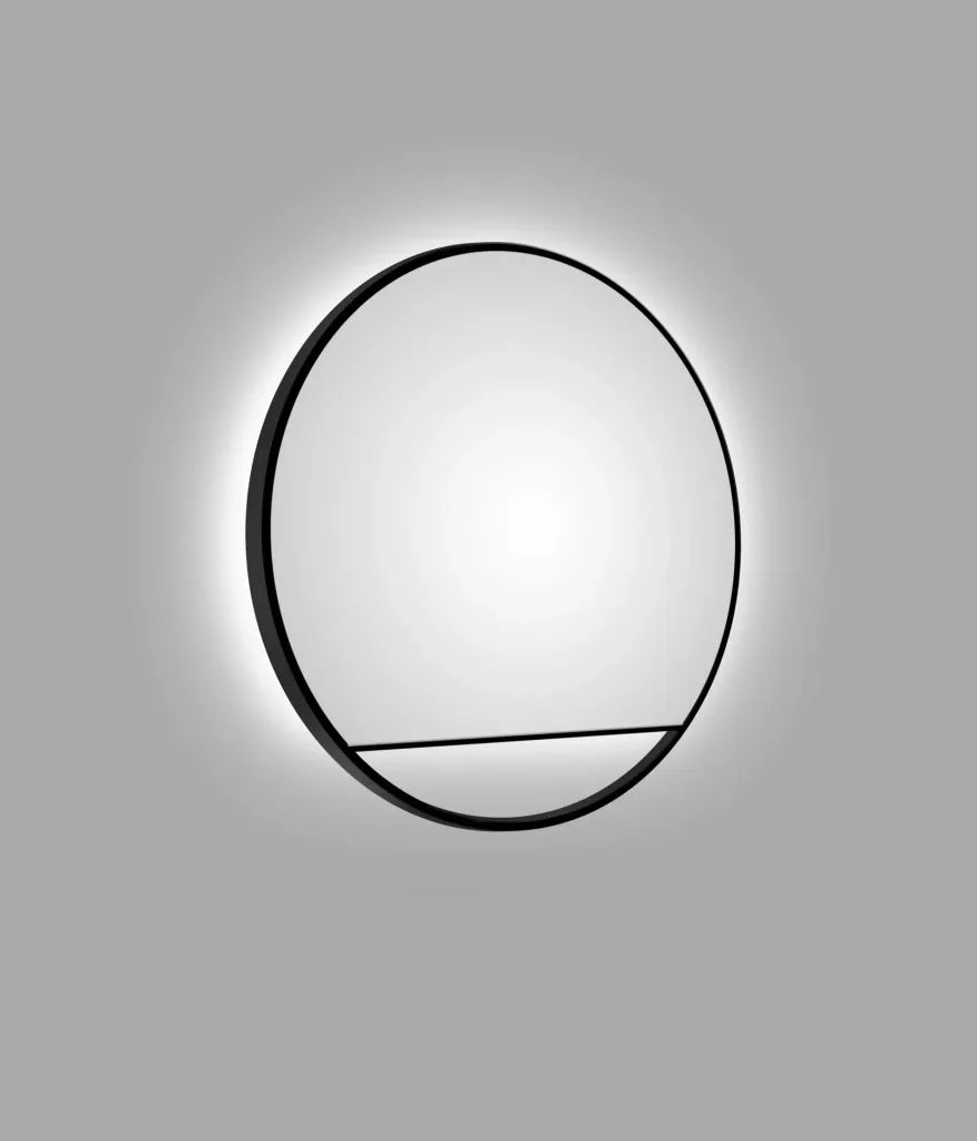 Decorative wall mirror "Black Hole" - Light indirect LED lighting Ø 80 cm