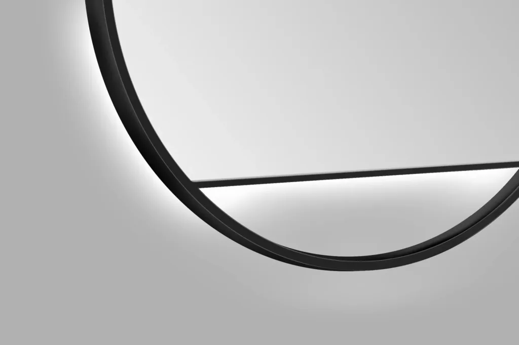 Decorative wall mirror "Black Hole" - Light indirect LED lighting Ø 80 cm