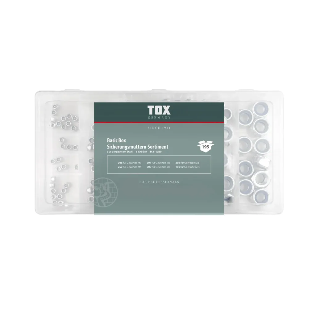 Lock nuts - Basic Box assortment, 195 pieces