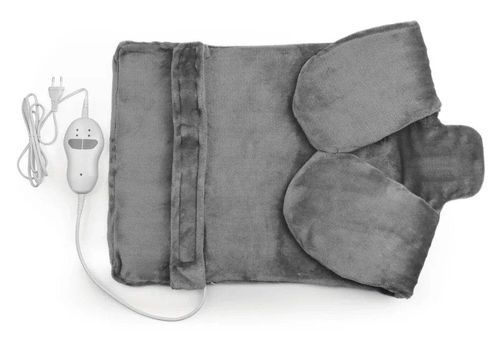 2-in-1 heated blanket with massage function, 100 watts, grey