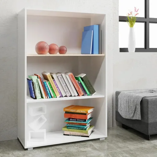 Bookshelf "Vela" White - 3 compartments