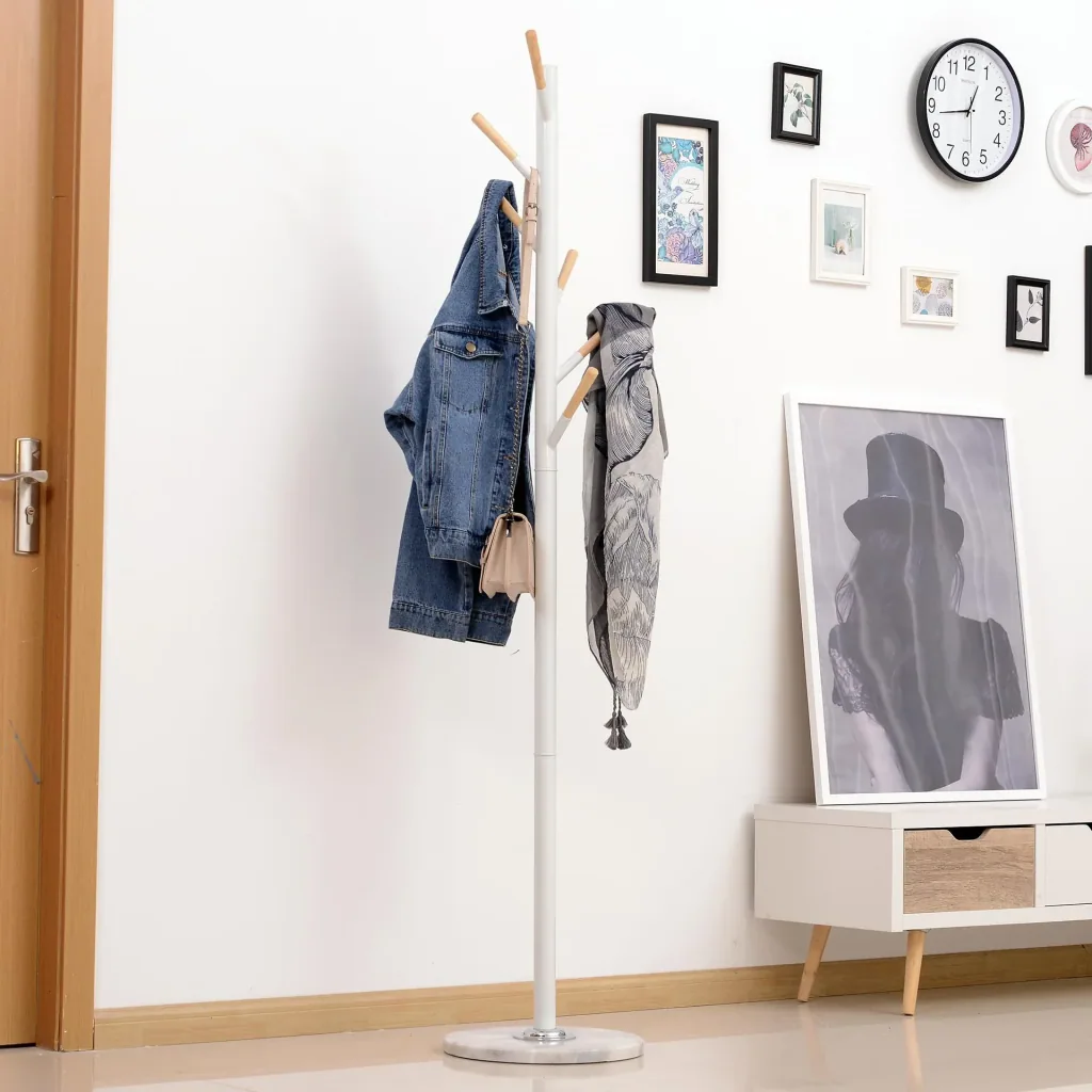 Coat rack with 6 hooks