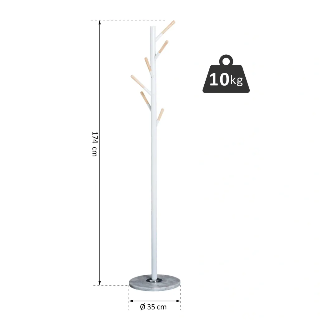 Coat rack with 6 hooks