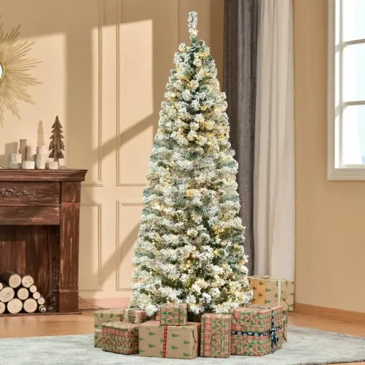 Artificial Christmas tree with LED lights, 60 cm x 60 cm x 180 cm | Aosom.de