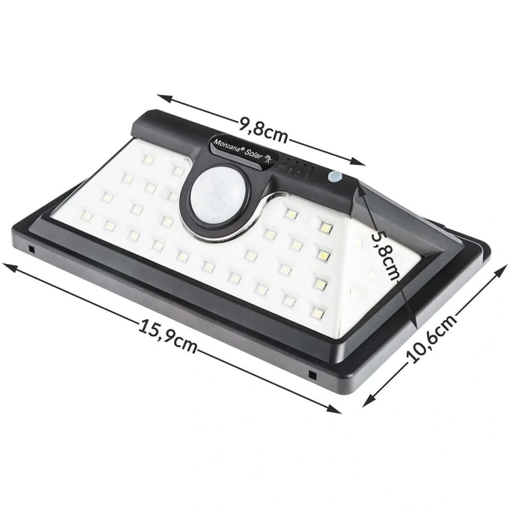 Solar wall light with motion detector 34 LEDs