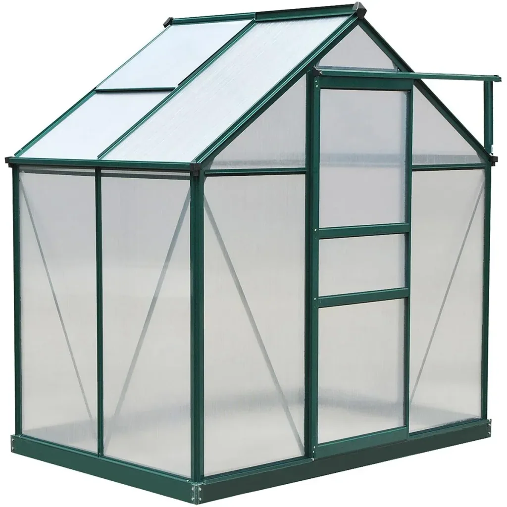 Greenhouse with roof hatch - polycarbonate casing - 183 x 122 x 213 cm
