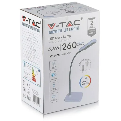 VT-7403 Table Lamp / Desk Lamp - White - 3.6W - 240 Lm - 3000K