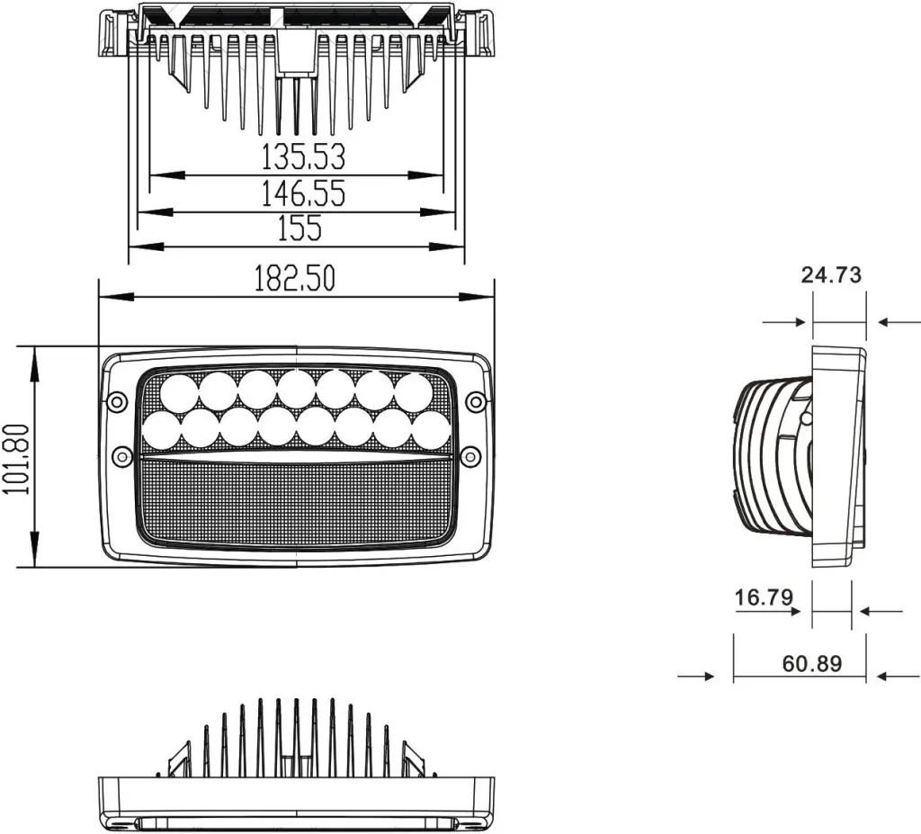 LED work light, rectangular, 5400 LM