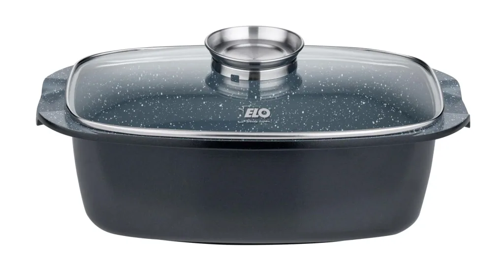 Cast aluminum roaster “PURE BASALT”, with glass lid, 5.1 liters