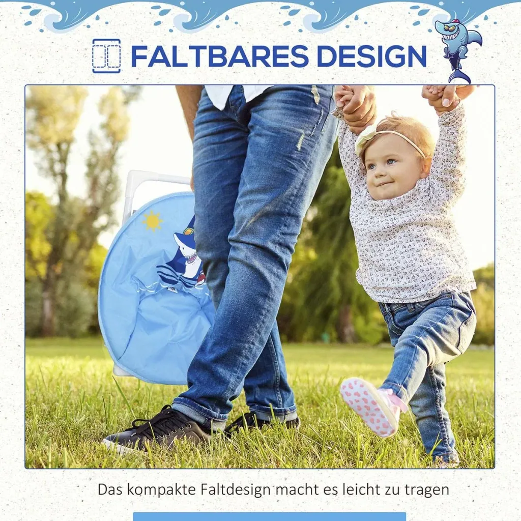 Camping chair foldable children's folding chair moon chair indoors and outdoors for 3 to 5 year old children steel blue Ø50 x 49H cm