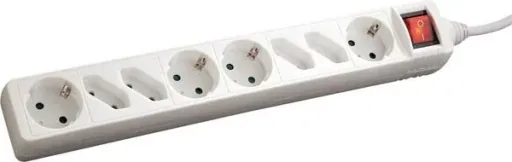 8-way power strip, white