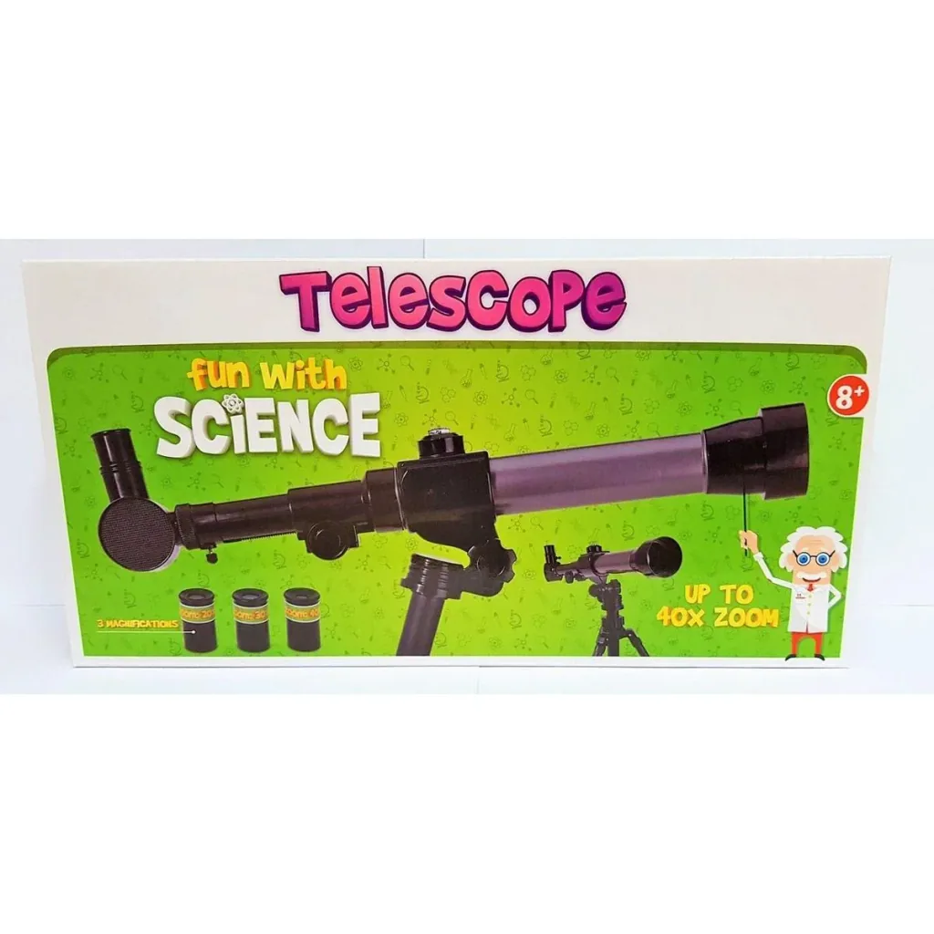 Telescope - Toy - 40x Zoom - 3 Lenses - Black