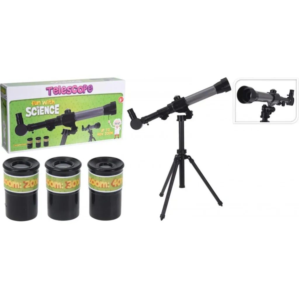 Telescope - Toy - 40x Zoom - 3 Lenses - Black