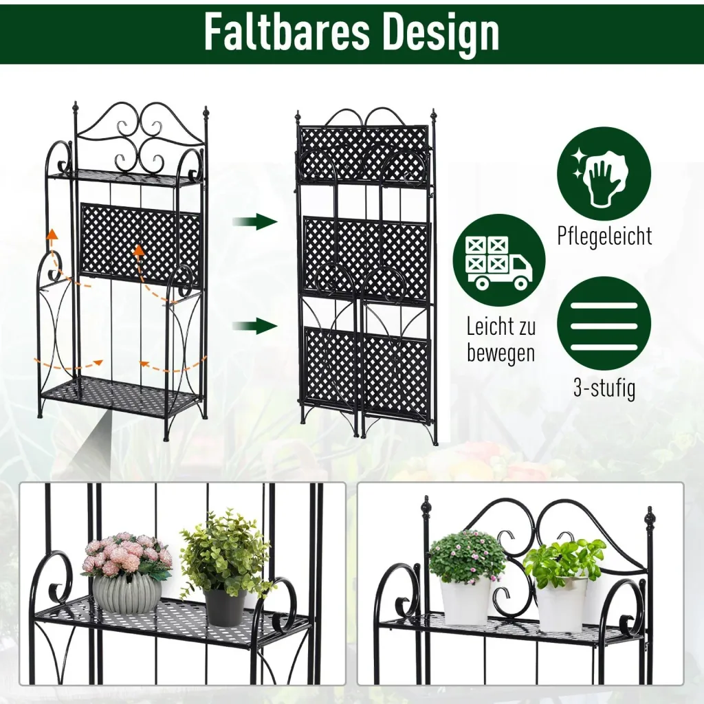 Garden shelf with 3 shelves
