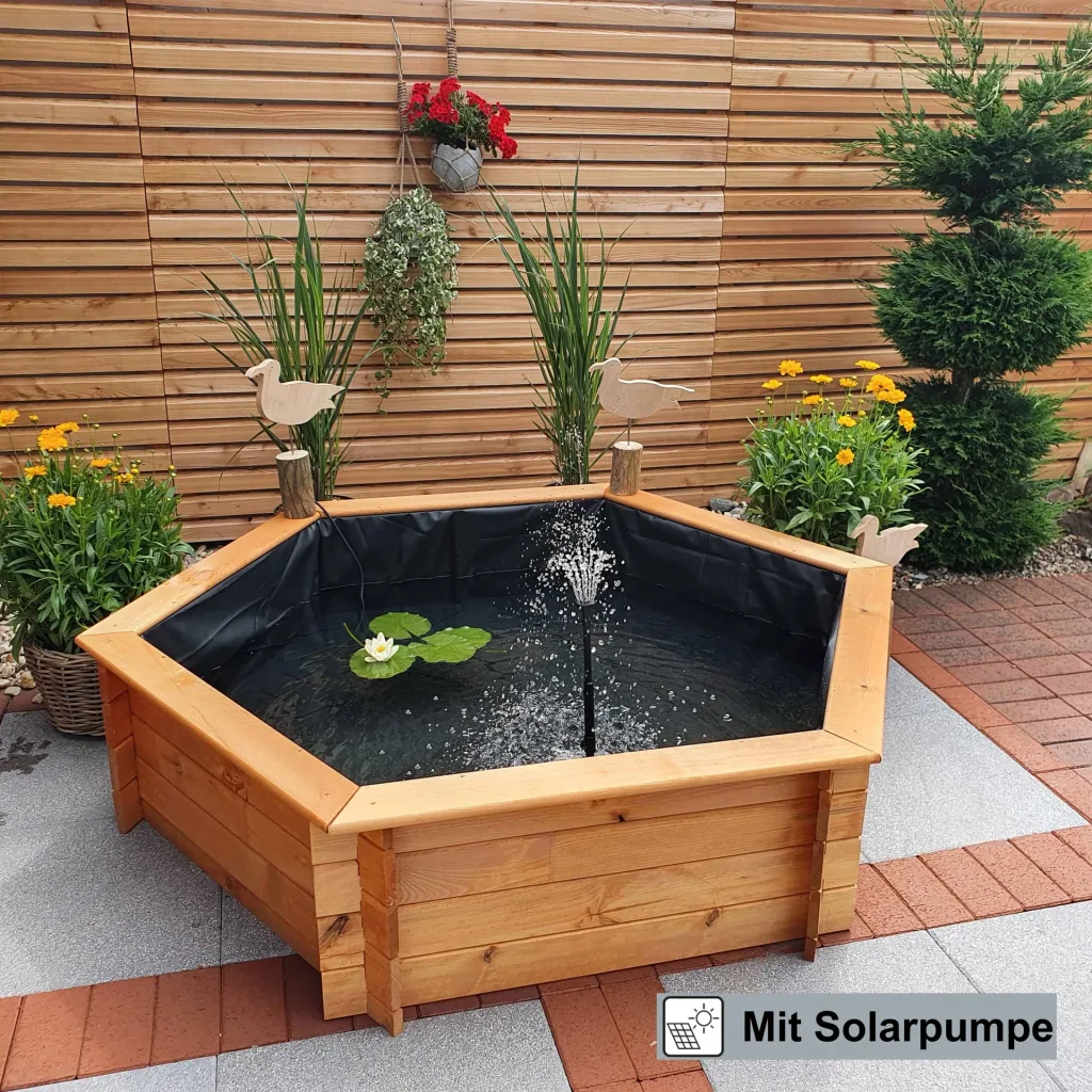 Hexagonal raised pond 125 cm solar