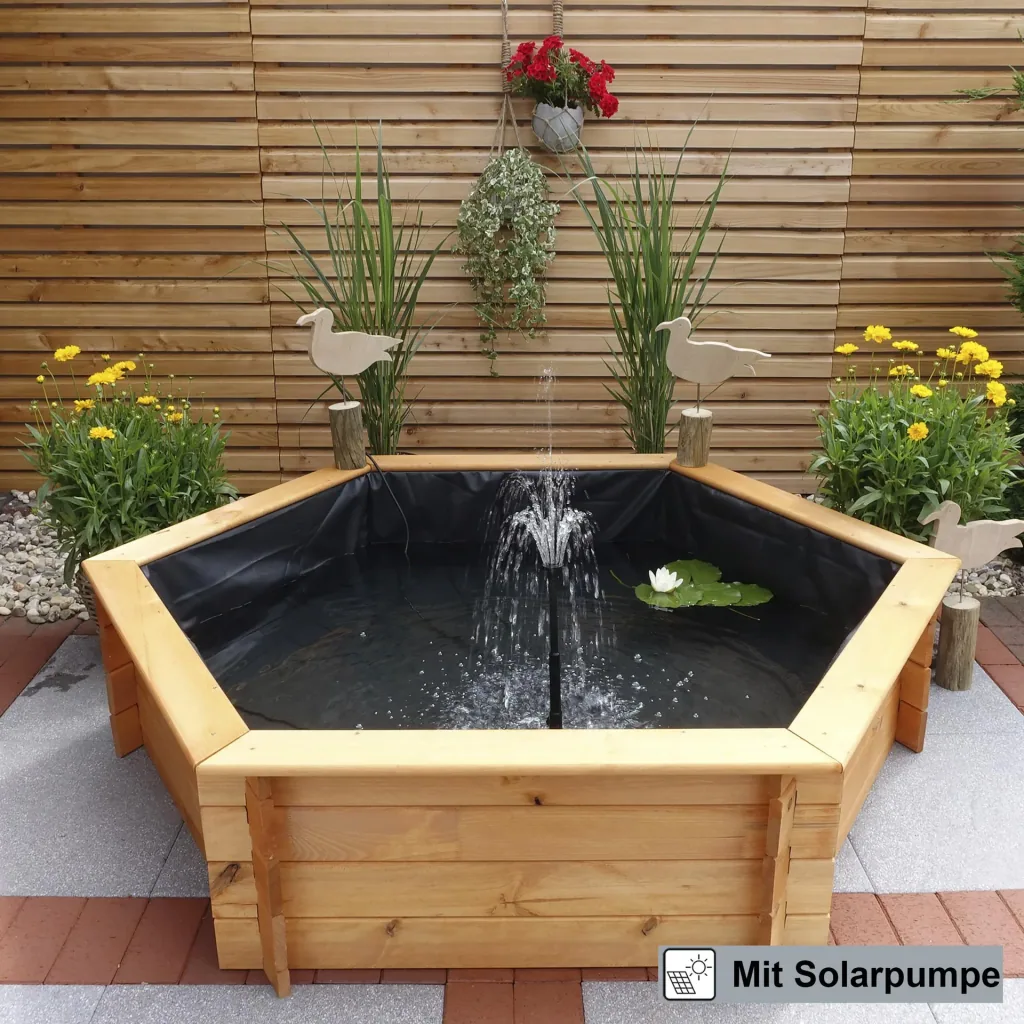 Hexagonal raised pond 125 cm solar