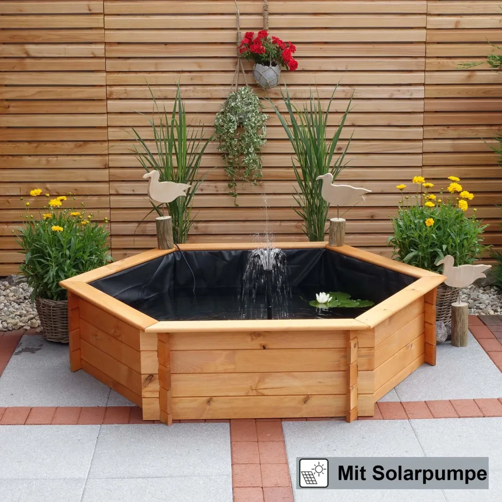 Hexagonal raised pond 125 cm solar