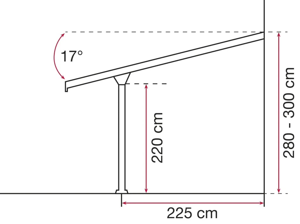Patio roof kit, color anthracite, 5460 x 3060 mm