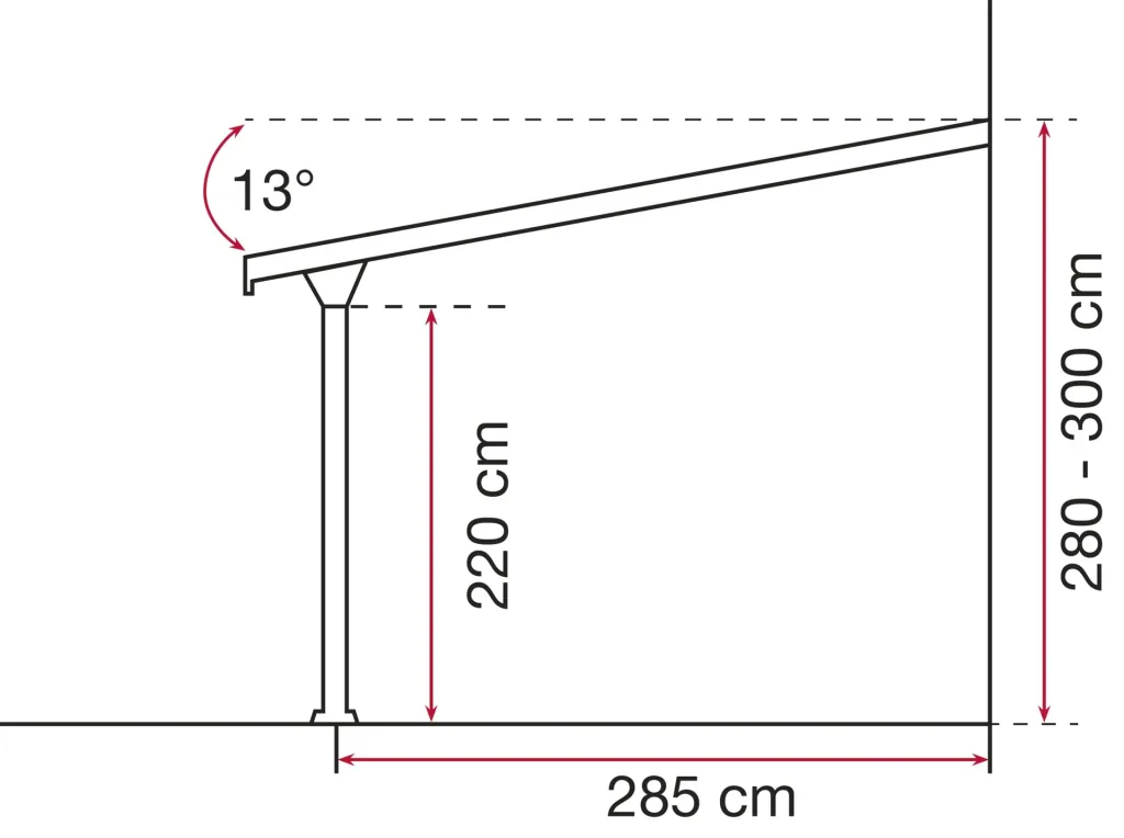 Patio roof kit, color anthracite, 5460 x 3060 mm