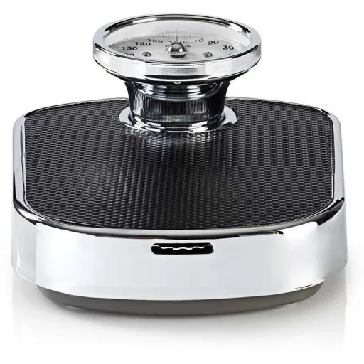 Nedis Personal Scale - Analogue - Black - Rubber - Non-Slip Weighing Platform - Maximum Weight Capacity 160 kg