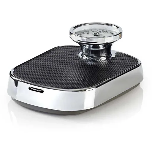 Nedis Personal Scale - Analogue - Black - Rubber - Non-Slip Weighing Platform - Maximum Weight Capacity 160 kg