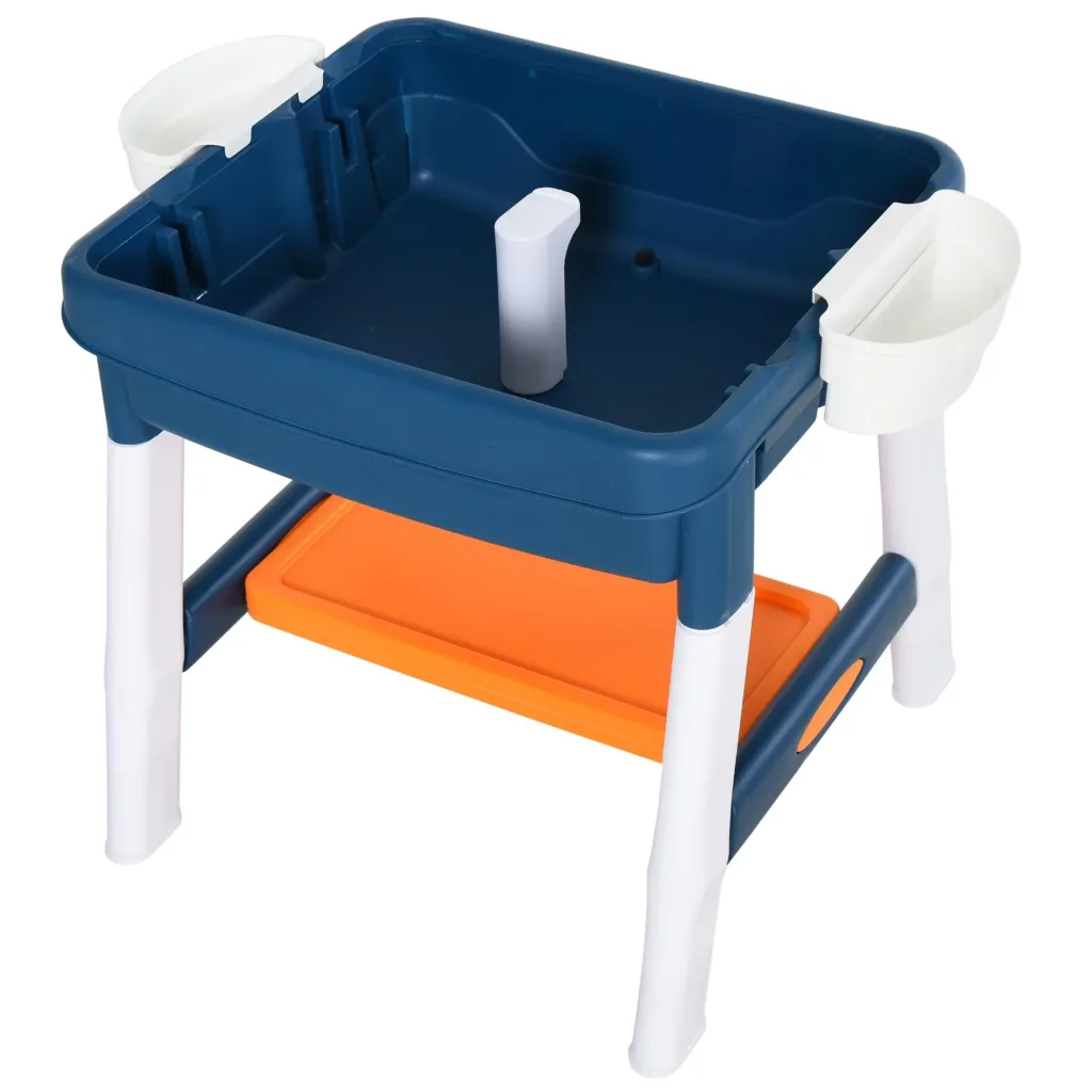 2-in-1 children's play table with keyboard and building blocks