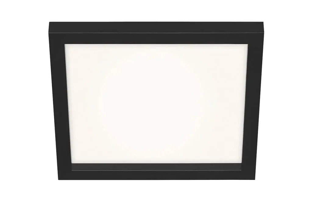 LED ceiling light, square, 29.5 cm, CCT, 18 watts, black