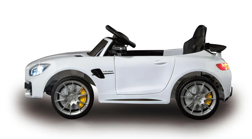 Ride-on Mercedes-Benz AMG GT R for children, 2.4 GHz, 12 Volt, white