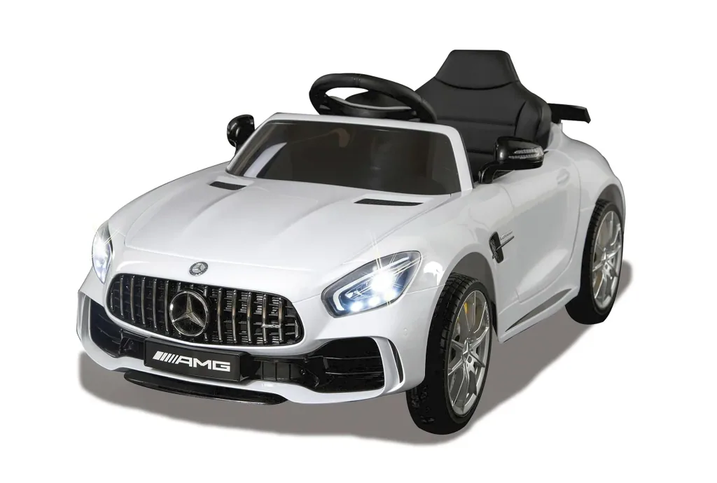 Ride-on Mercedes-Benz AMG GT R for children, 2.4 GHz, 12 Volt, white