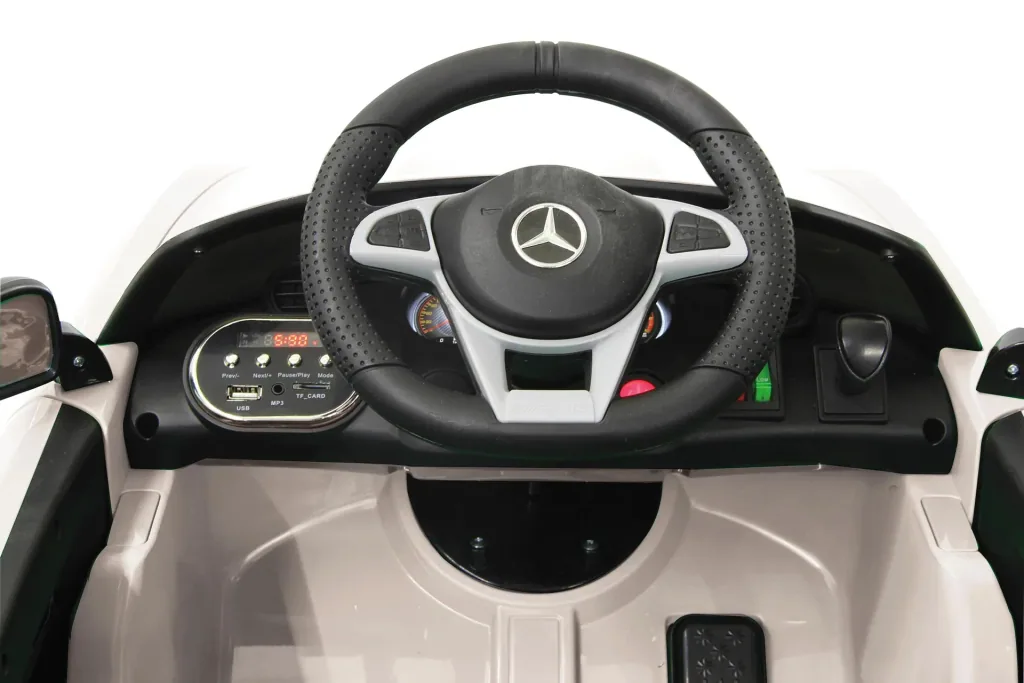 Ride-on Mercedes-Benz AMG GT R for children, 2.4 GHz, 12 Volt, white