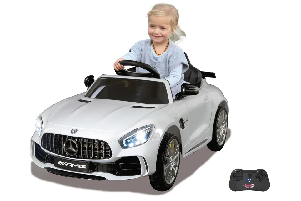 Ride-on Mercedes-Benz AMG GT R for children, 2.4 GHz, 12 Volt, white
