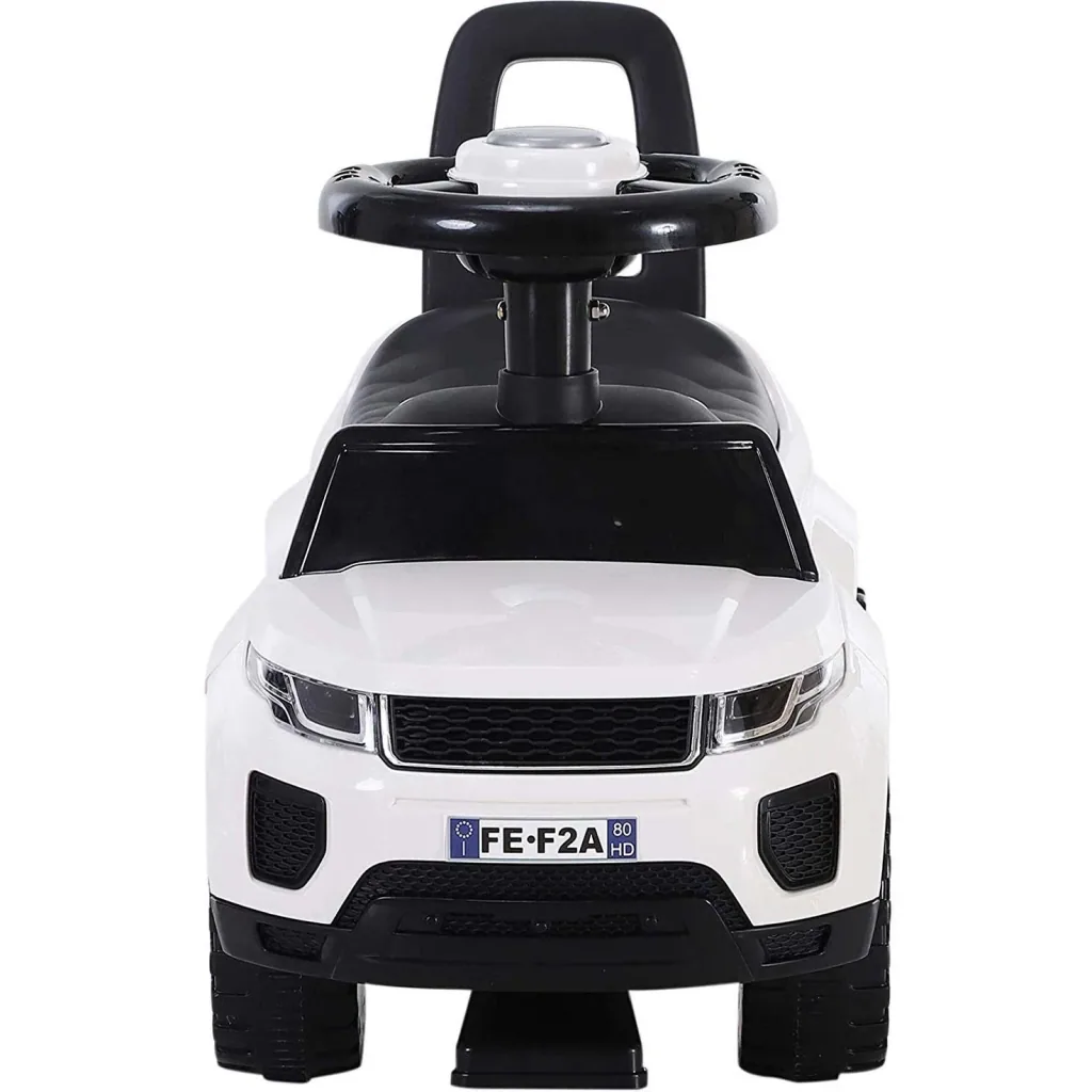 Ride-on car with horn and storage space