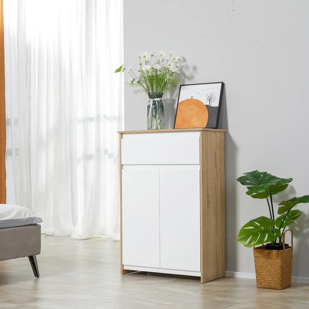 Bathroom cabinet, bathroom dresser, kitchen cabinet, bathroom shelf, standing cabinet with 2 interior shelves and a large drawer, tilt-proof
