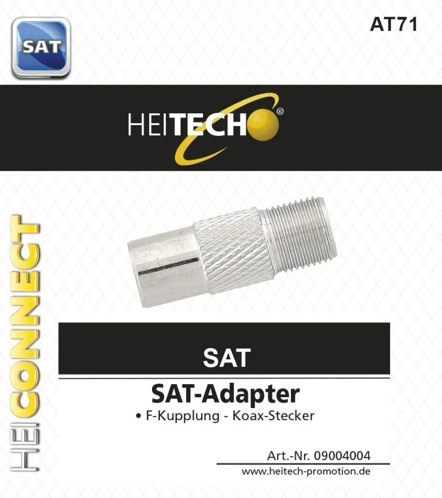 SAT adapter F-coupling/coax plug
