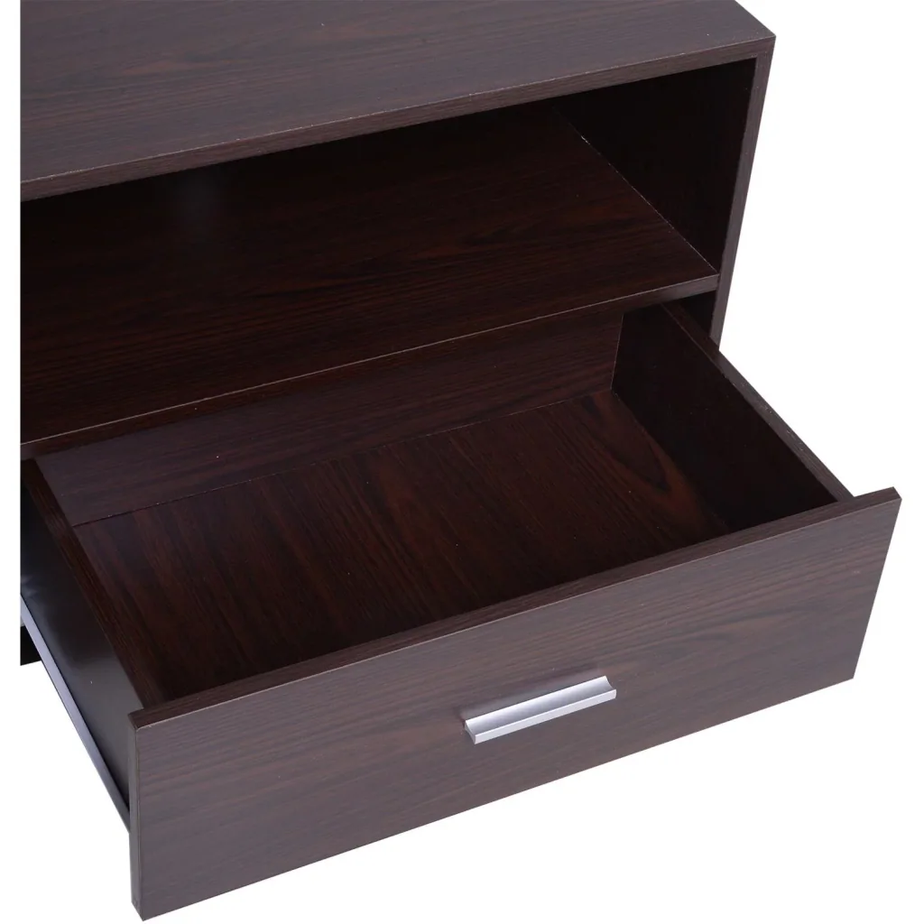 TV table TV cabinet base cabinet 2 x drawer wood dark coffee 120 x 39.5 x 60.5 cm