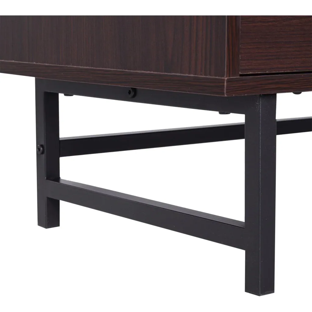 TV table TV cabinet base cabinet 2 x drawer wood dark coffee 120 x 39.5 x 60.5 cm